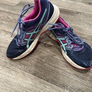 ASICS Women's Blue and Pink Athletic Shoes
